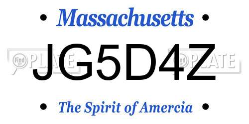 JG5D4Z Massachusetts License Plate