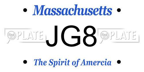JG8 Massachusetts License Plate