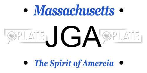 JGA Massachusetts License Plate