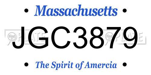 JGC3879 Massachusetts License Plate