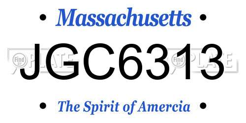 JGC6313 Massachusetts License Plate