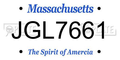 JGL7661 Massachusetts License Plate