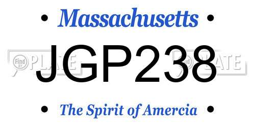 JGP238 Massachusetts License Plate