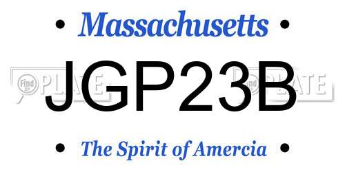 JGP23B Massachusetts License Plate
