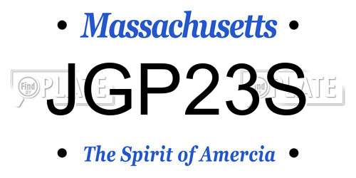 JGP23S Massachusetts License Plate