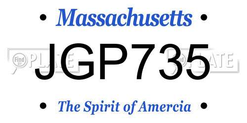 JGP735 Massachusetts License Plate