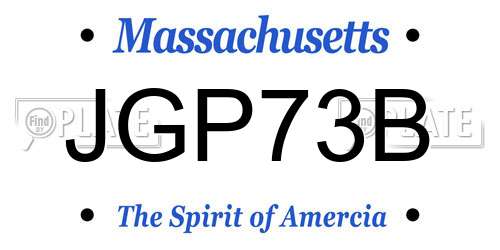JGP73B Massachusetts License Plate