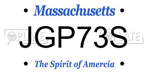 JGP73S Massachusetts License Plate