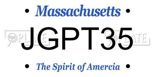 JGPT35 Massachusetts License Plate