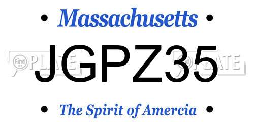 JGPZ35 Massachusetts License Plate