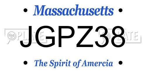 JGPZ38 Massachusetts License Plate