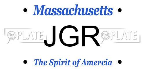 JGR Massachusetts License Plate