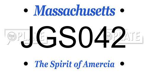 JGS042 Massachusetts License Plate