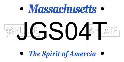 JGS04T Massachusetts License Plate