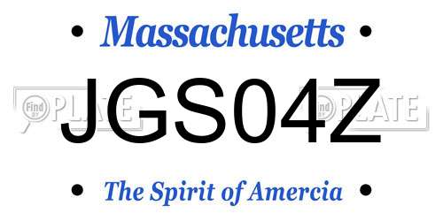 JGS04Z Massachusetts License Plate