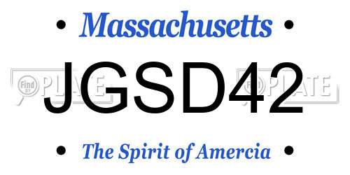 JGSD42 Massachusetts License Plate