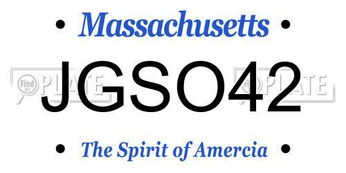 JGSO42 Massachusetts License Plate