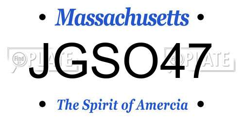 JGSO47 Massachusetts License Plate
