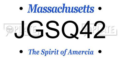 JGSQ42 Massachusetts License Plate