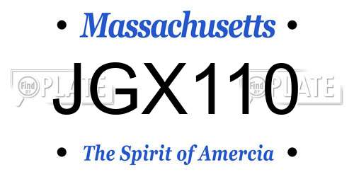 JGX110 Massachusetts License Plate