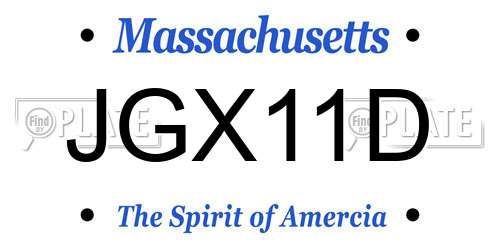 JGX11D Massachusetts License Plate