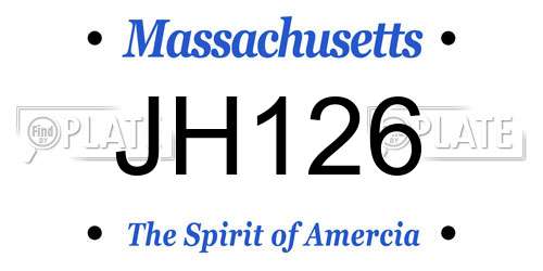 JH126 Massachusetts License Plate