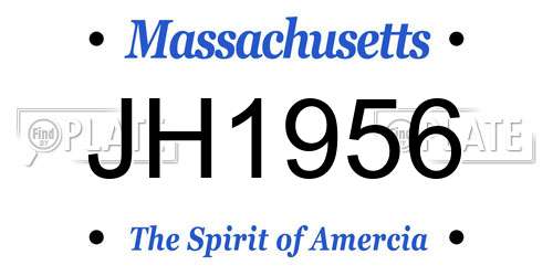 JH1956 Massachusetts License Plate