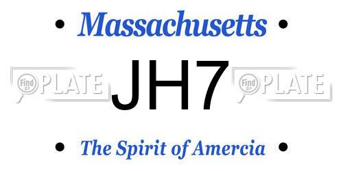 JH7 Massachusetts License Plate
