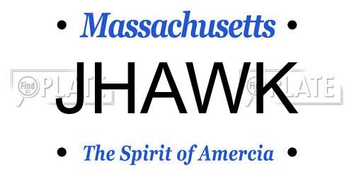 JHAWK Massachusetts License Plate