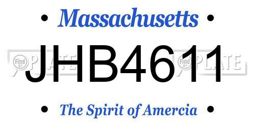 JHB4611 Massachusetts License Plate