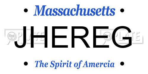 JHEREG Massachusetts License Plate