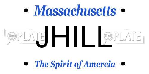 JHILL Massachusetts License Plate
