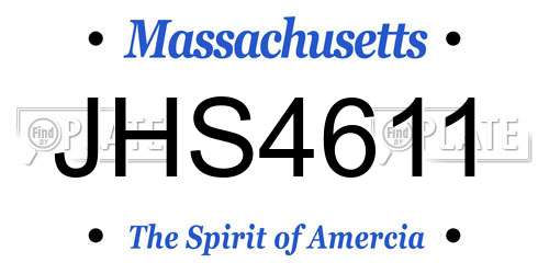 JHS4611 Massachusetts License Plate