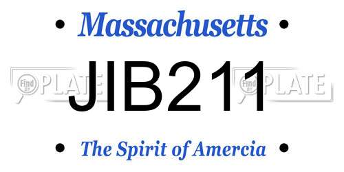 JIB211 Massachusetts License Plate