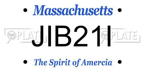 JIB21I Massachusetts License Plate