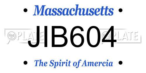 JIB604 Massachusetts License Plate