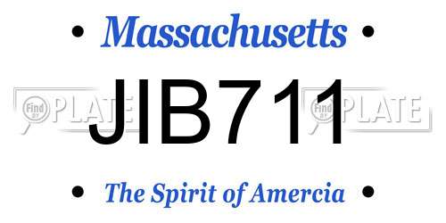 JIB711 Massachusetts License Plate