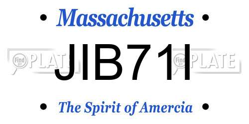 JIB71I Massachusetts License Plate