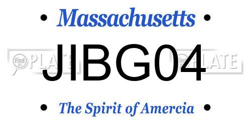 JIBG04 Massachusetts License Plate