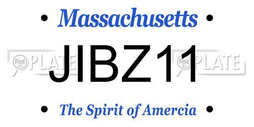 JIBZ11 Massachusetts License Plate
