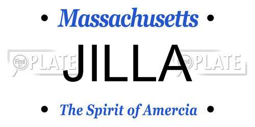 JILLA Massachusetts License Plate