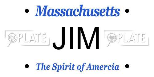 JIM Massachusetts License Plate