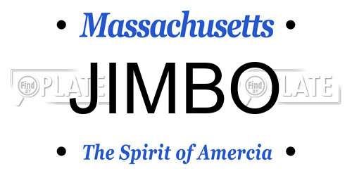 JIMBO Massachusetts License Plate