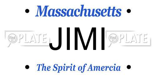 JIMI Massachusetts License Plate