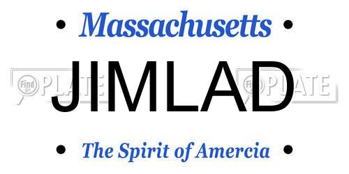 JIMLAD Massachusetts License Plate