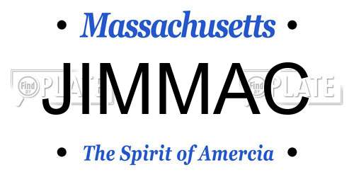JIMMAC Massachusetts License Plate