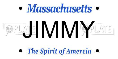 JIMMY Massachusetts License Plate
