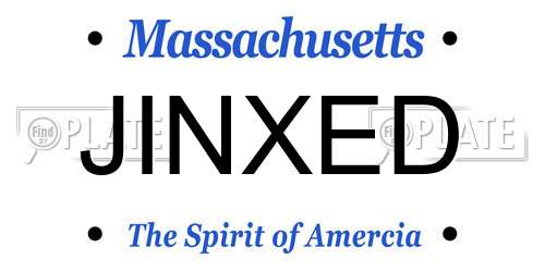 JINXED Massachusetts License Plate