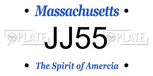 JJ55 Massachusetts License Plate