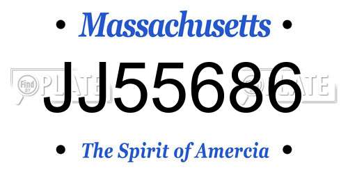 JJ55686 Massachusetts License Plate